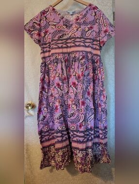 Only Necessities Sz.Large House Dress MuMu Duster 100% Cotton